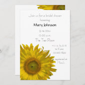 イエローサンフラワーサマーブライダルシャワー 招待状 (正面/裏面)