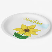 イエローサンフラワーサンシャインタイポグラフィ ペーパープレート (アングル)