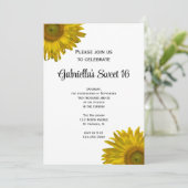 イエローサンフラワースウィート16バースデーパーティー 招待状 (スタンド正面)