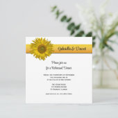イエローサンフラワーストライプズ結婚リハーサルディナー 招待状 (スタンド正面)