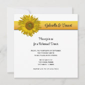 イエローサンフラワーストライプズ結婚リハーサルディナー 招待状 (正面)