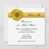 イエローサンフラワーストライプブライダルシャワー 招待状 (正面)