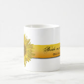 イエローサンフラワーストライプ結婚ズ コーヒーマグカップ (中央)