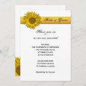 イエローサンフラワーストライプ結婚ズ 招待状 (正面/裏面)