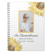 イエローサンフラワーズお祝い・オブ・ライフ・葬儀 ノートブック (正面)