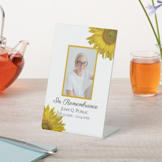 イエローサンフラワーズお祝い・オブ・ライフ・葬儀 台座サイン (インサイチュ)