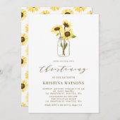イエローサンフラワーズインメイスンジャー夏《キリスト教》洗礼式や命名式 招待状 (正面/裏面)