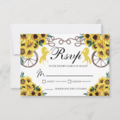 イエローサンフラワーズウェスタンキンセアニェラRSVPカード 出欠カード (正面)