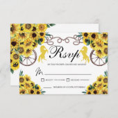 イエローサンフラワーズウェスタンキンセアニェラRSVPカード 出欠カード (正面/裏面)