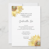 イエローサンフラワーズウォーターブライダルシャワー 招待状 (正面)