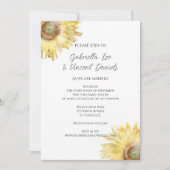 イエローサンフラワーズウォーター結婚式招待状 招待状 (正面)