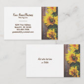 イエローサンフラワーズオンバーンウッドカ素朴ウン 名刺 (正面/裏面)