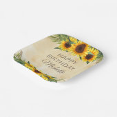 イエローサンフラワーズカントリー素朴ハッピーバースデー ペーパープレート (傾斜あり)