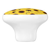 イエローサンフラワーズカントリー素朴フローラ セラミックノブ (側面)