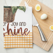 イエローサンフラワーズギンガムサンシャインジョイ キッチンタオル (四つ折り)