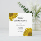 イエローサンフラワーズスウィート16誕生日パーティー 招待状 (スタンド正面)