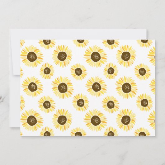 イエローサンフラワーズバースデーパーティー付きメイソンジャー 招待状 (裏面)