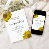 イエローサンフラワーズバースデーパーティー 招待状