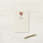 イエローサンフラワーズピンクパープルフローラメイスンジャー ポストイット (デスク上)