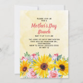 イエローサンフラワーズピンクローズマザーズデイブランチ 招待状 (正面)