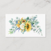 イエローサンフラワーズフローラおむつラッフルスクリプト文字 エンクロージャーカード (裏面)