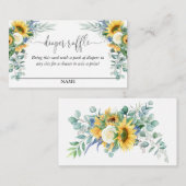 イエローサンフラワーズフローラおむつラッフルスクリプト文字 エンクロージャーカード (正面/裏面)
