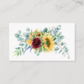 イエローサンフラワーズフローラおむつラッフルスクリプト文字 エンクロージャーカード (裏面)