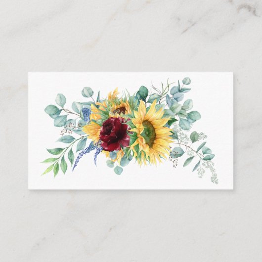 イエローサンフラワーズフローラおむつラッフルスクリプト文字 エンクロージャーカード (裏面)