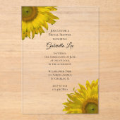 イエローサンフラワーズブライダルシャワー アクリル招待状 (正面)