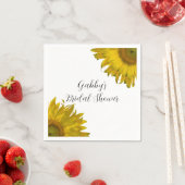 イエローサンフラワーズブライダルシャワー スタンダードカクテルナプキン (インサイチュ)