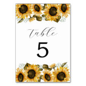 イエローサンフラワーズブライダルシャワー テーブルナンバー (正面)
