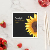 イエローサンフラワーズブラック引っ越し祝いパーティーパーティー スタンダードカクテルナプキン (インサイチュ)