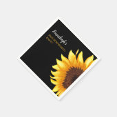 イエローサンフラワーズブラック引っ越し祝いパーティーパーティー スタンダードカクテルナプキン (角)