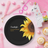 イエローサンフラワーズブラック引っ越し祝いパーティーパーティー ペーパープレート (パーティー)