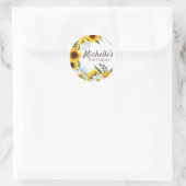 イエローサンフラワーズホワイトデイジー誕生日名 ラウンドシール (バッグ)