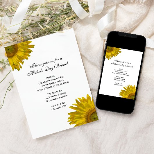 イエローサンフラワーズマザーズデイブランチ招待状 招待状