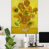 イエローサンフラワーズヴィンテージファンゴッホフローラ絵画ズ ポスター (ホームオフィス)