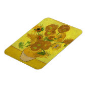 イエローサンフラワーズヴィンテージファンゴッホフローラ絵画ズ マグネット (左側)