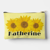 イエローサンフラワーズ名前をカスタムする アクセサリーポーチ (裏面)
