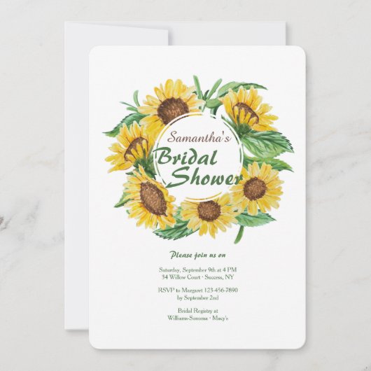 イエローサンフラワーズ招待状 招待状 (正面)