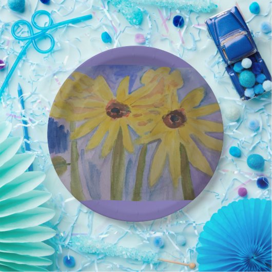 イエローサンフラワーズ紙プレート ペーパープレート (パーティー)