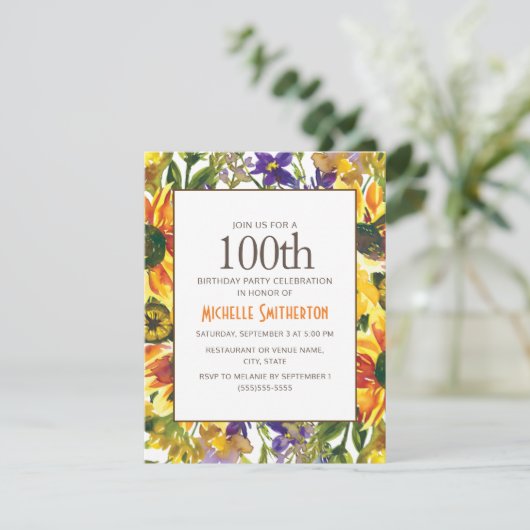 イエローサンフラワーズ100thバースデーパーティー 招待状 (スタンド正面)