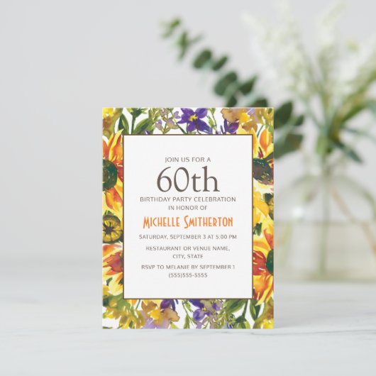 イエローサンフラワーズ60th誕生日パーティー 招待状 (スタンド正面)