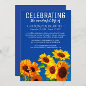 イエローサンフラワーズ&ブルースカイズお祝い・オブ・ライフ 招待状 (正面/裏面)