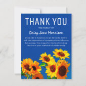 イエローサンフラワーズ&ブルースカイズサンキューカード サンキューカード (正面)