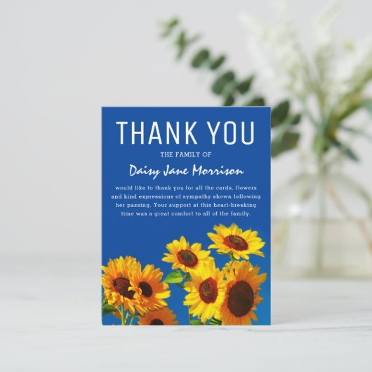 イエローサンフラワーズ&ブルースカイズサンキューカード サンキューカード (スタンド正面)