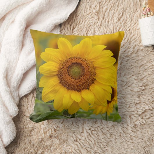 イエローサンフラワートス装飾用クッションホームデコール クッション (ブランケット)