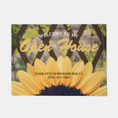 イエローサンフラワートレリス実在エステートオープンハウス ドアマット (正面)