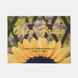 イエローサンフラワートレリス実在エステートオープンハウス ドアマット