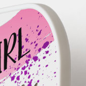 イエローサンフラワートレンディー鮮やかカラー紙アート ピックルボールラケット (左詳細)